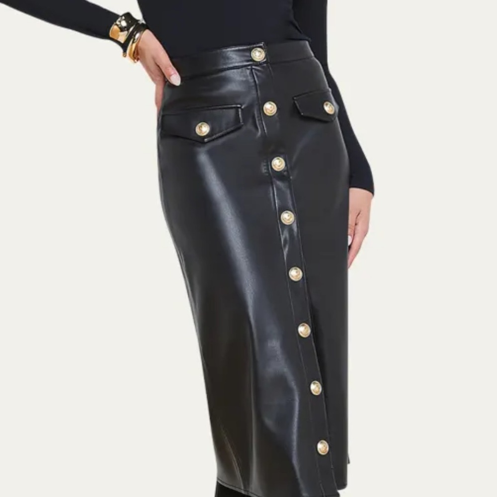 L'AGENCE Milan Faux Leather MIDI Skirt. Perfect Condition.